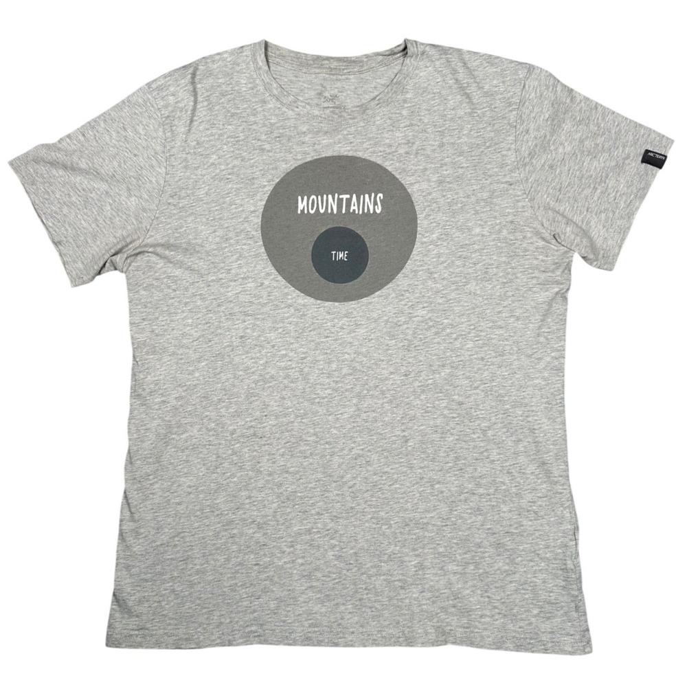 Arc'teryx Mountains Time T-Shirt Mens M Grey Vintage Rare Graphic Gorpcore Tee